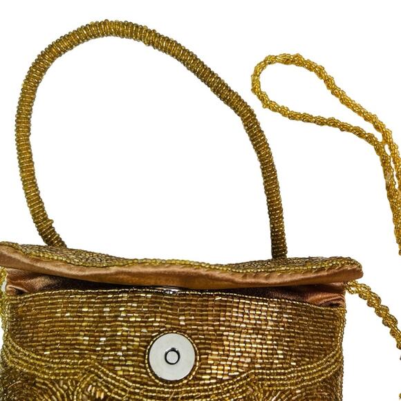 Vintage Gold Beaded Evening Handbag - Picture 9 of 13
